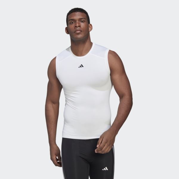 Techfit Training Sleeveless Tee Adidas White