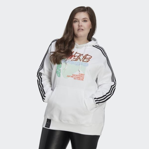 Hoodie (Plus Size) White Adidas