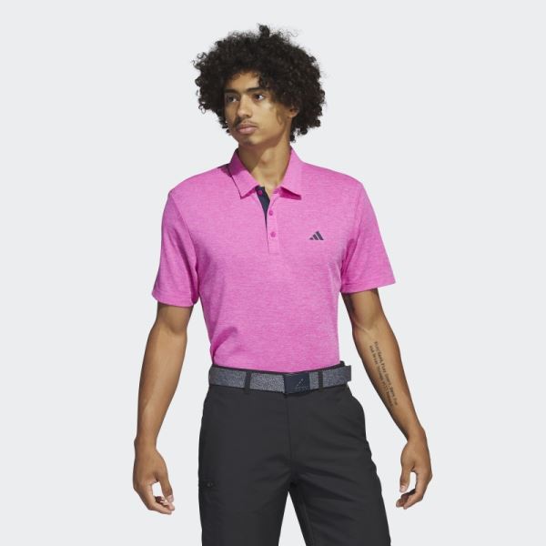 Fuchsia Mel Drive Heather Polo Shirt Adidas