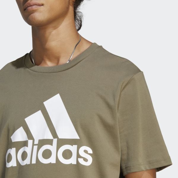 Essentials Single Jersey Big Logo Tee Adidas Olive