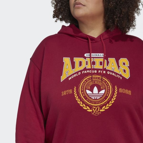 Burgundy Hot Adidas Originals Class of 72 Hoodie (Plus Size)