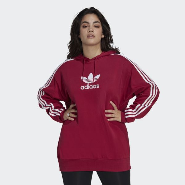 adicolor Trefoil Hoodie (Plus Size) Burgundy Adidas