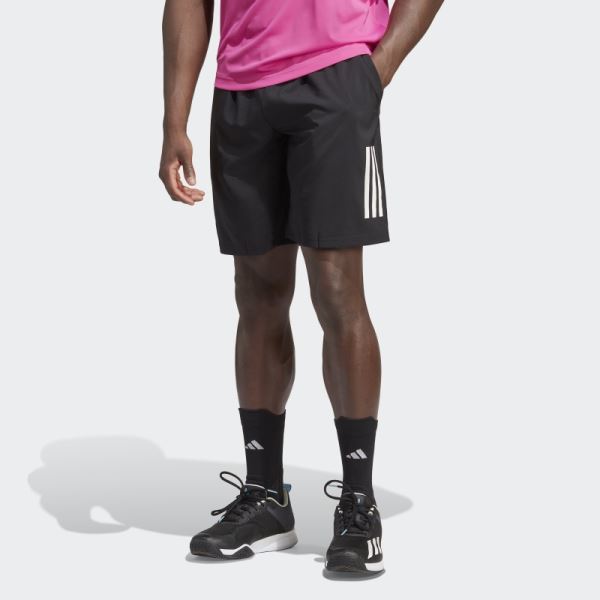 Fashion Adidas Club 3-Stripes Tennis Shorts Black