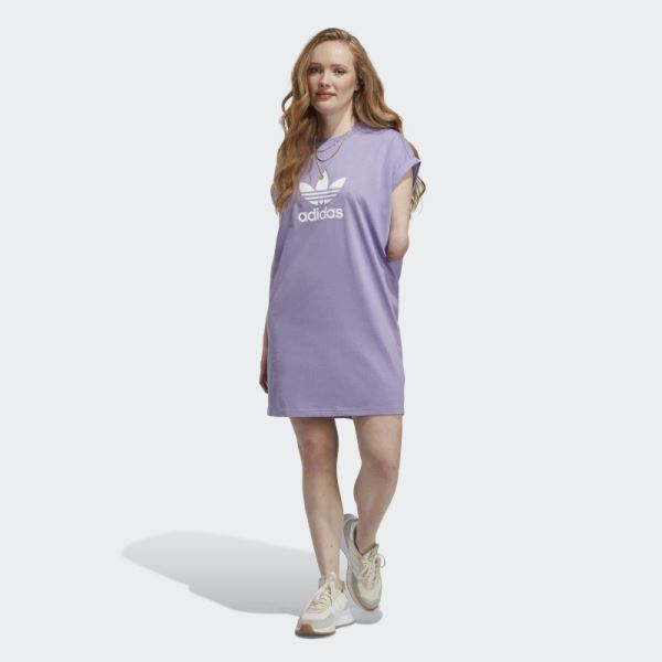 Adidas Lilac Adicolor Classics Trefoil Tee Dress