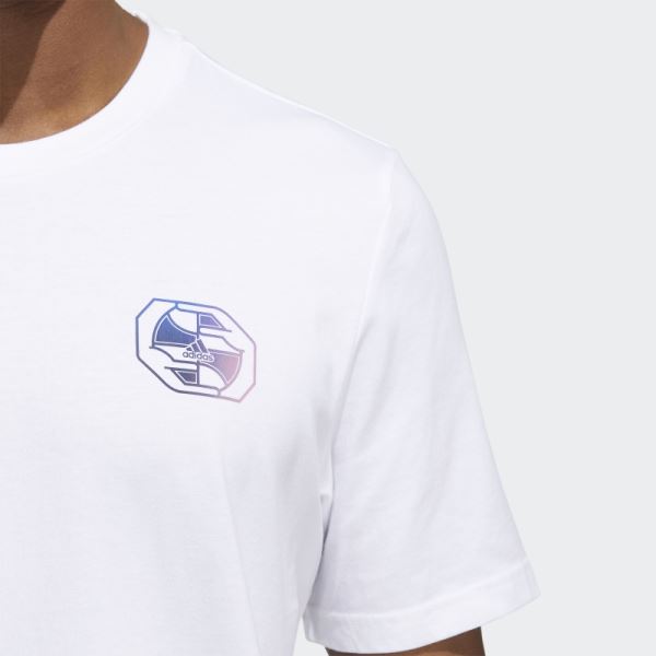 Adidas White Worldwide Hoops Story Graphic Tee