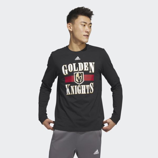 Black Golden Knights Playmaker Long Sleeve Tee Adidas