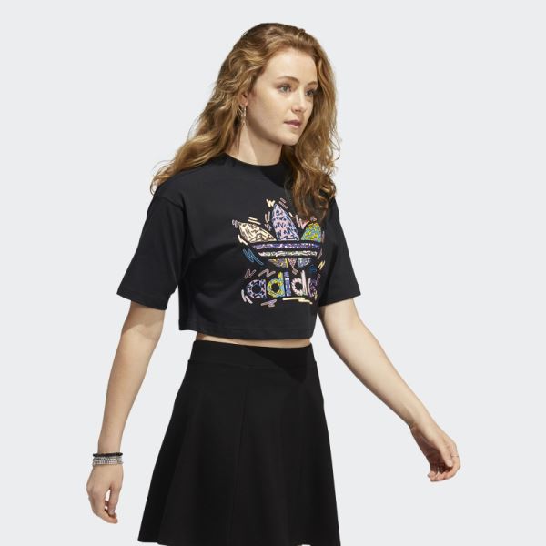 Black Love Unites Crop Trefoil T-Shirt Adidas