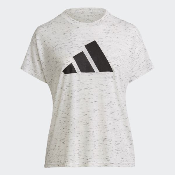 White Melange Adidas Sportswear Winners 2.0 Tee (Plus Size)