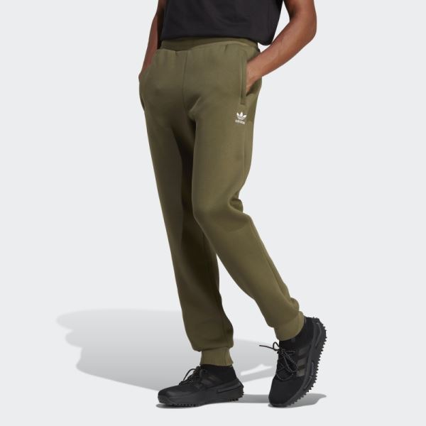 Olive Trefoil Essentials Joggers Adidas