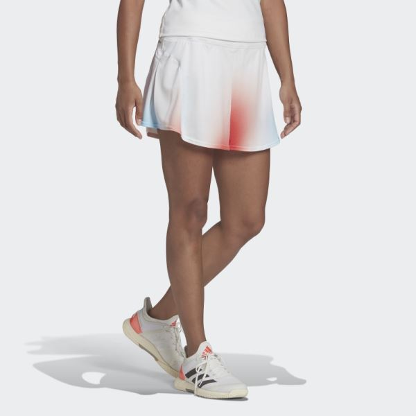 Melbourne Tennis Printed Match Skirt Adidas White