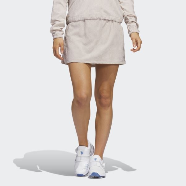 Taupe Adidas Seersucker 16-Inch Golf Skort