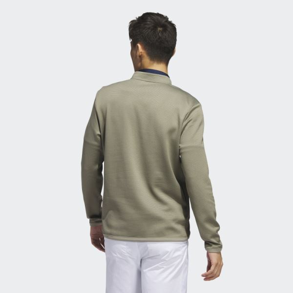 Olive Microdot 1/4-Zip Golf Pullover Adidas