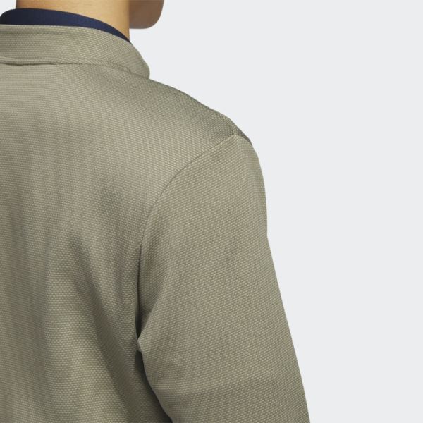 Olive Microdot 1/4-Zip Golf Pullover Adidas