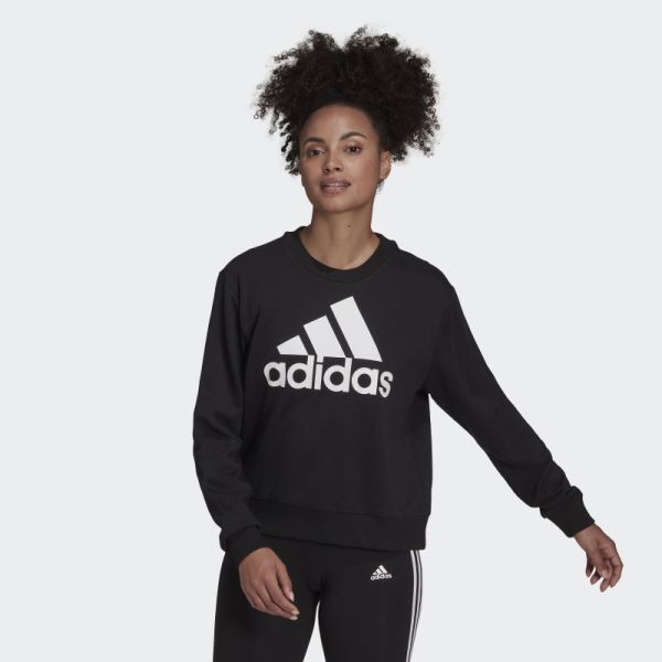 Black Essentials Logo Loose Sweatshirt Adidas