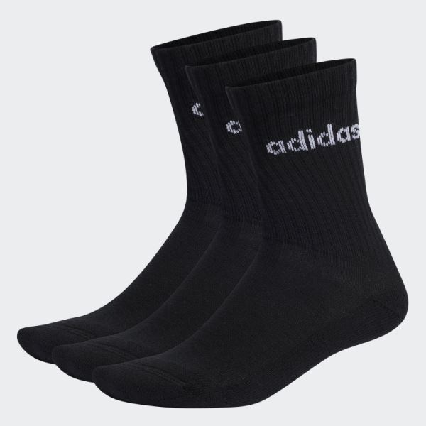 Linear Crew Cushioned Socks 3 Pairs Adidas Black