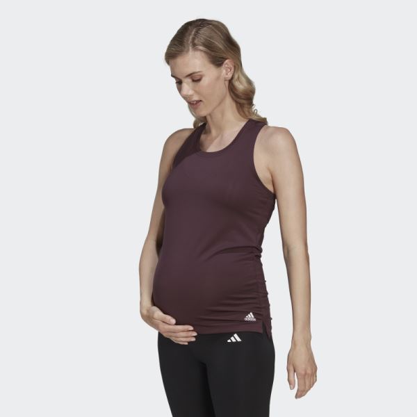 Adidas AEROREADY Designed 2 Move Sport Tank Top (Maternity) Maroon