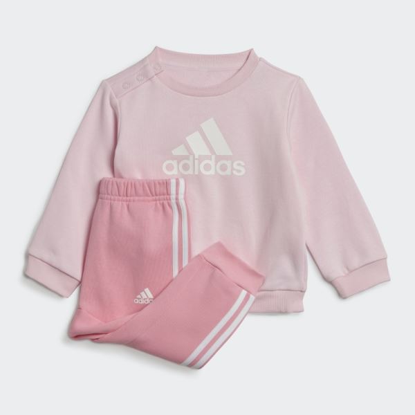 Pink Adidas Badge of Sport Jogger Set