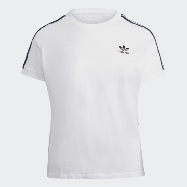 Adidas White Adicolor Classics 3-Stripes Tee (Plus Size)