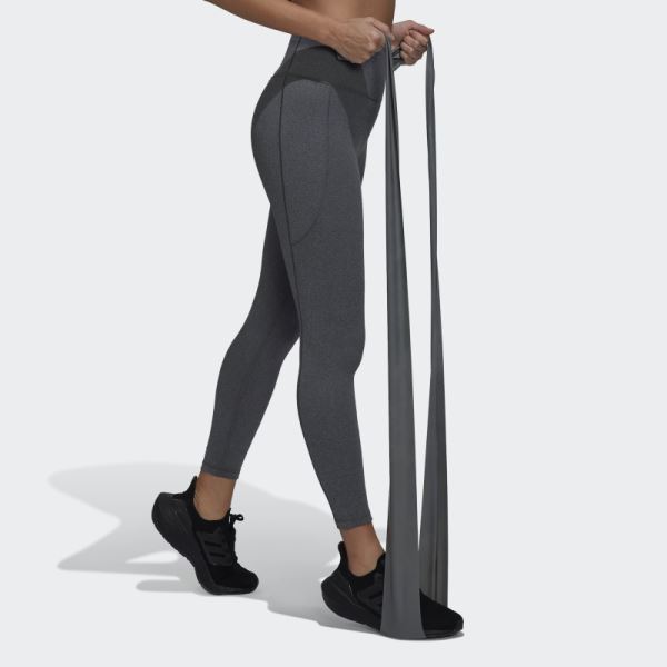 Dark Grey Heather Adidas Yoga Studio 7/8 Leggings Hot