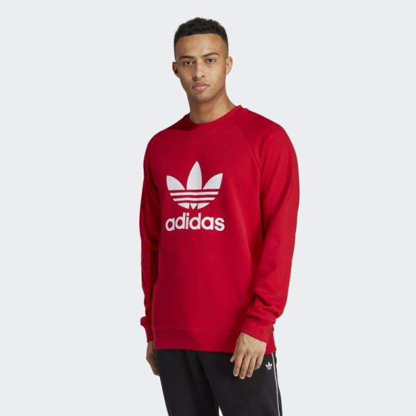 Adidas Scarlet Adicolor Classics Trefoil Crewneck Sweatshirt