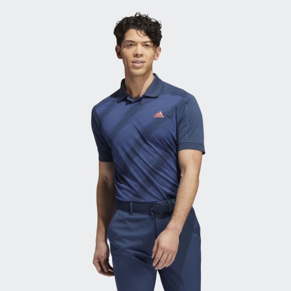 Navy Statement Print Polo Shirt Adidas