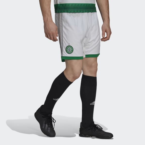 White Adidas Celtic FC 22/23 Home Shorts