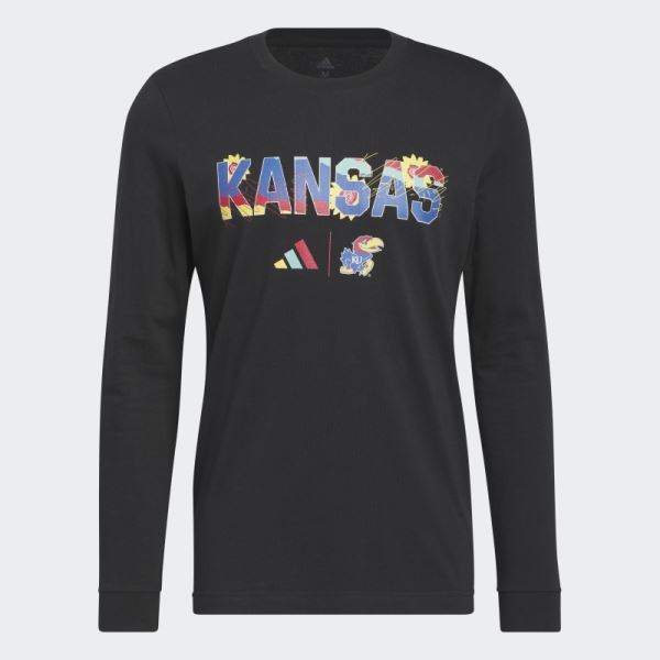 Adidas Jayhawks Long Sleeve Tee Black