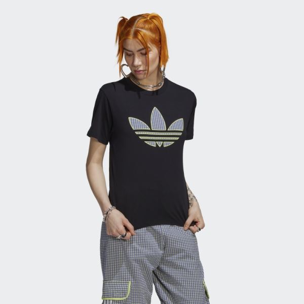 T-Shirt with Trefoil Application Adidas Black