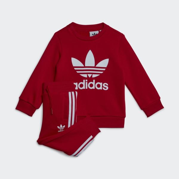 Crew Sweatshirt Set Scarlet Adidas