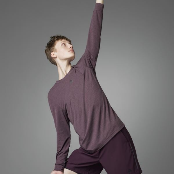 Authentic Balance Yoga Long-Sleeve Top Maroon Adidas