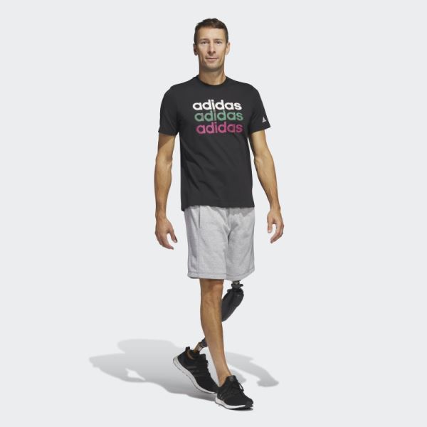 Adidas Black Multi Linear Sportswear Graphic Tee (Short Sleeve)