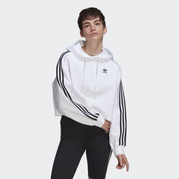 Adidas Adicolor Classics Crop Hoodie White