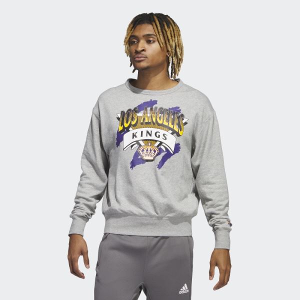 Adidas Medium Grey Kings Vintage Crew Sweatshirt