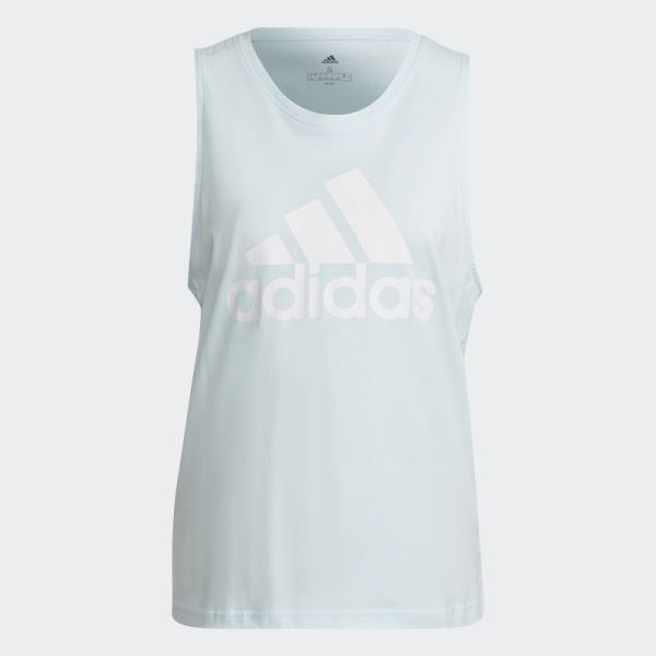 Essentials Big Logo Tank Top Blue Adidas