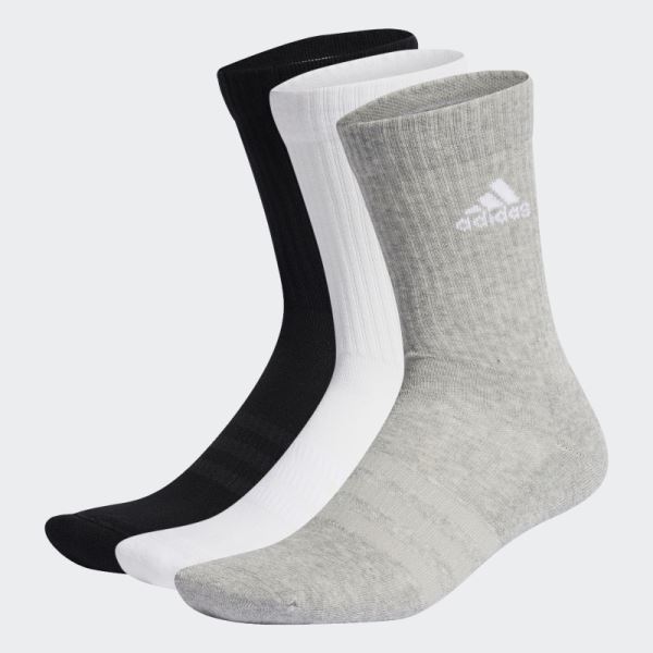 Fashion Black Adidas Cushioned Crew Socks 3 Pairs