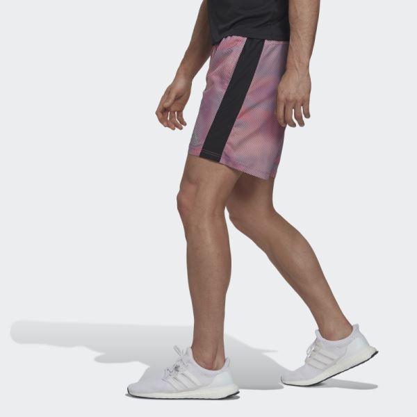 Adidas Orange Own the Run Colorblock Shorts