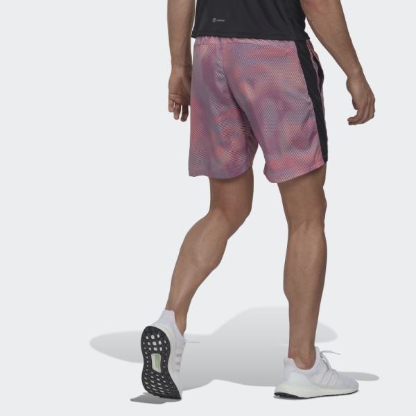 Adidas Orange Own the Run Colorblock Shorts