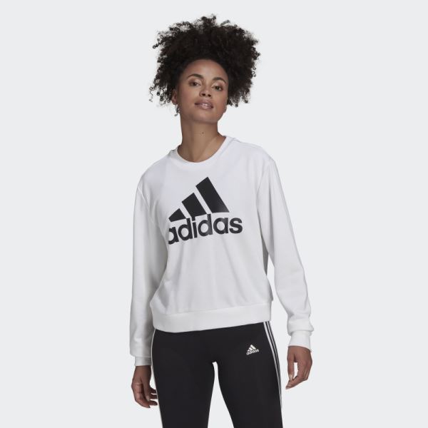 Essentials Logo Loose Sweatshirt Adidas White