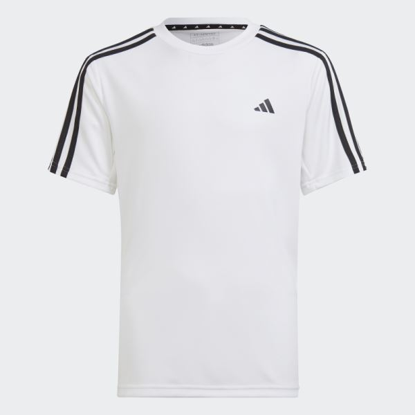 Adidas White Train Essentials AEROREADY 3-Stripes Regular-Fit Tee