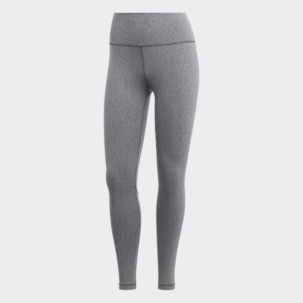 Dark Grey Heather Optime Training Leggings Adidas