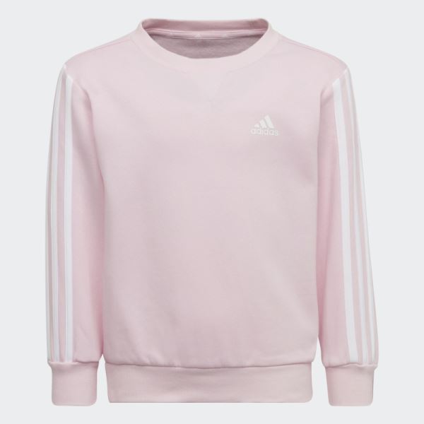 Pink Adidas Essentials 3-Stripes Crewneck Sweatshirt