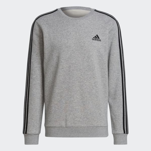 Medium Grey Essentials Fleece 3-Stripes Sweatshirt Adidas