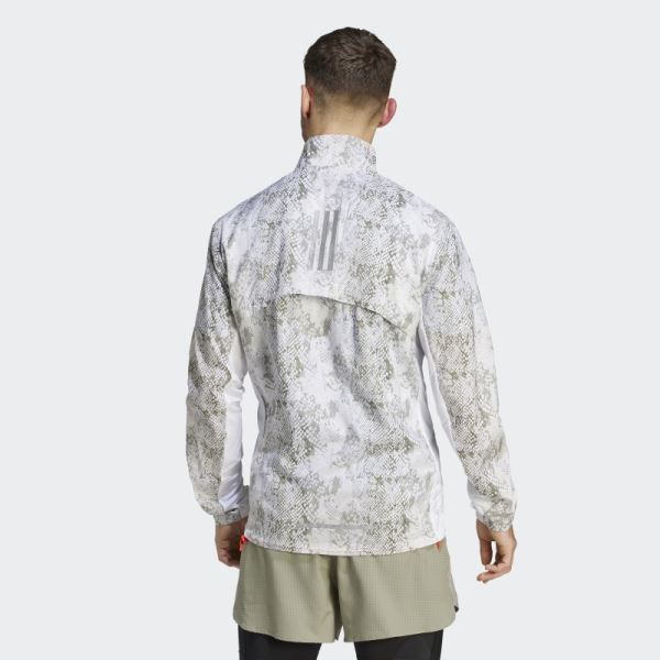 Adidas Allover Print Marathon Jacket White