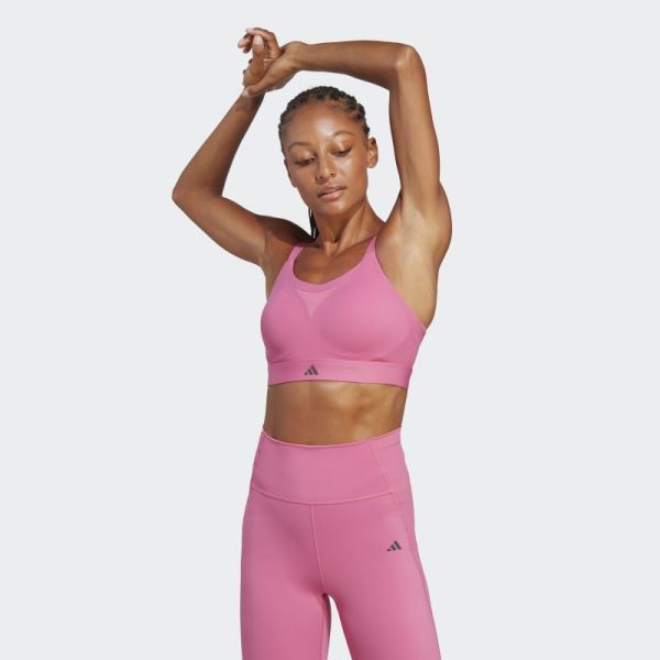 Fuchsia Adidas Tailored Impact Training High-Support Bra