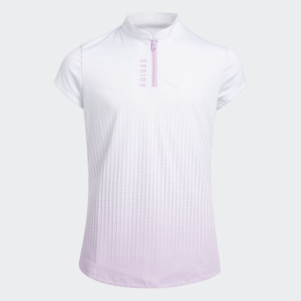 Adidas White HEAT.RDY Golf Mock Polo Shirt