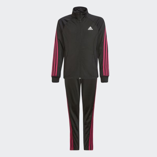 Team Polyester Regular 3-Stripes Track Suit Black Adidas