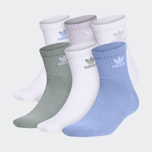 Trefoil Quarter Socks 6 Pairs Blue Dawn Adidas