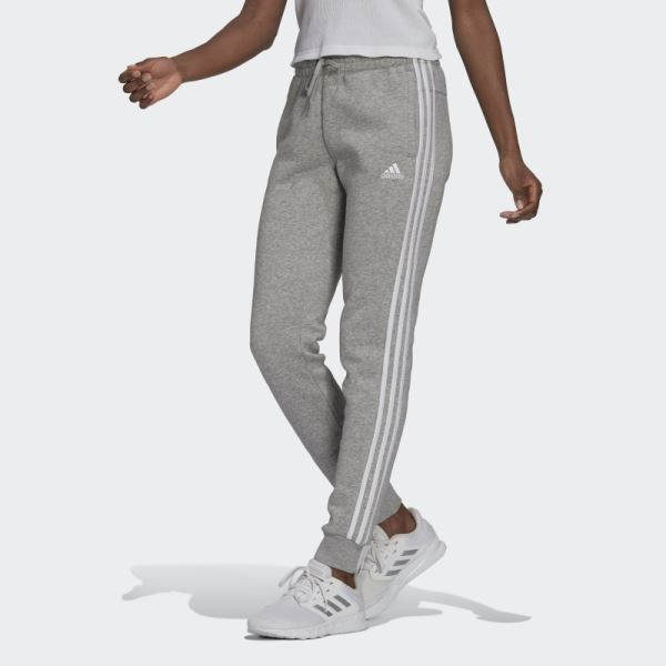 Medium Grey Adidas Essentials Fleece 3-Stripes Pants