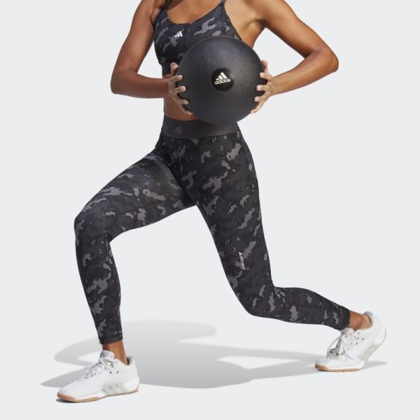 Adidas Grey Techfit Camo 7/8 Leggings