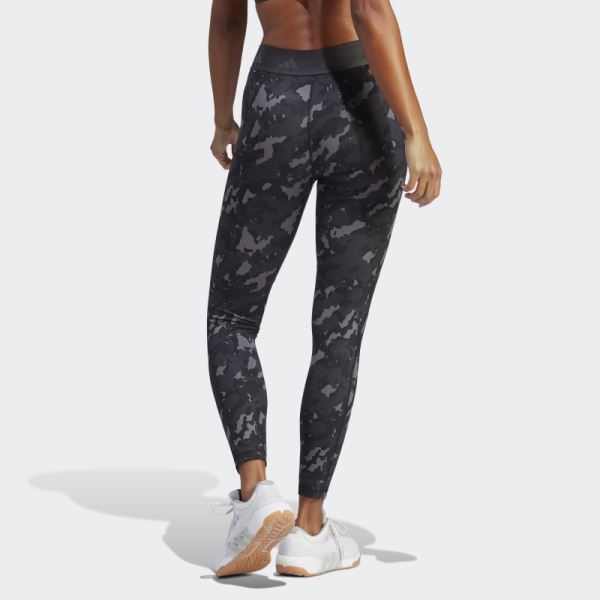 Adidas Grey Techfit Camo 7/8 Leggings